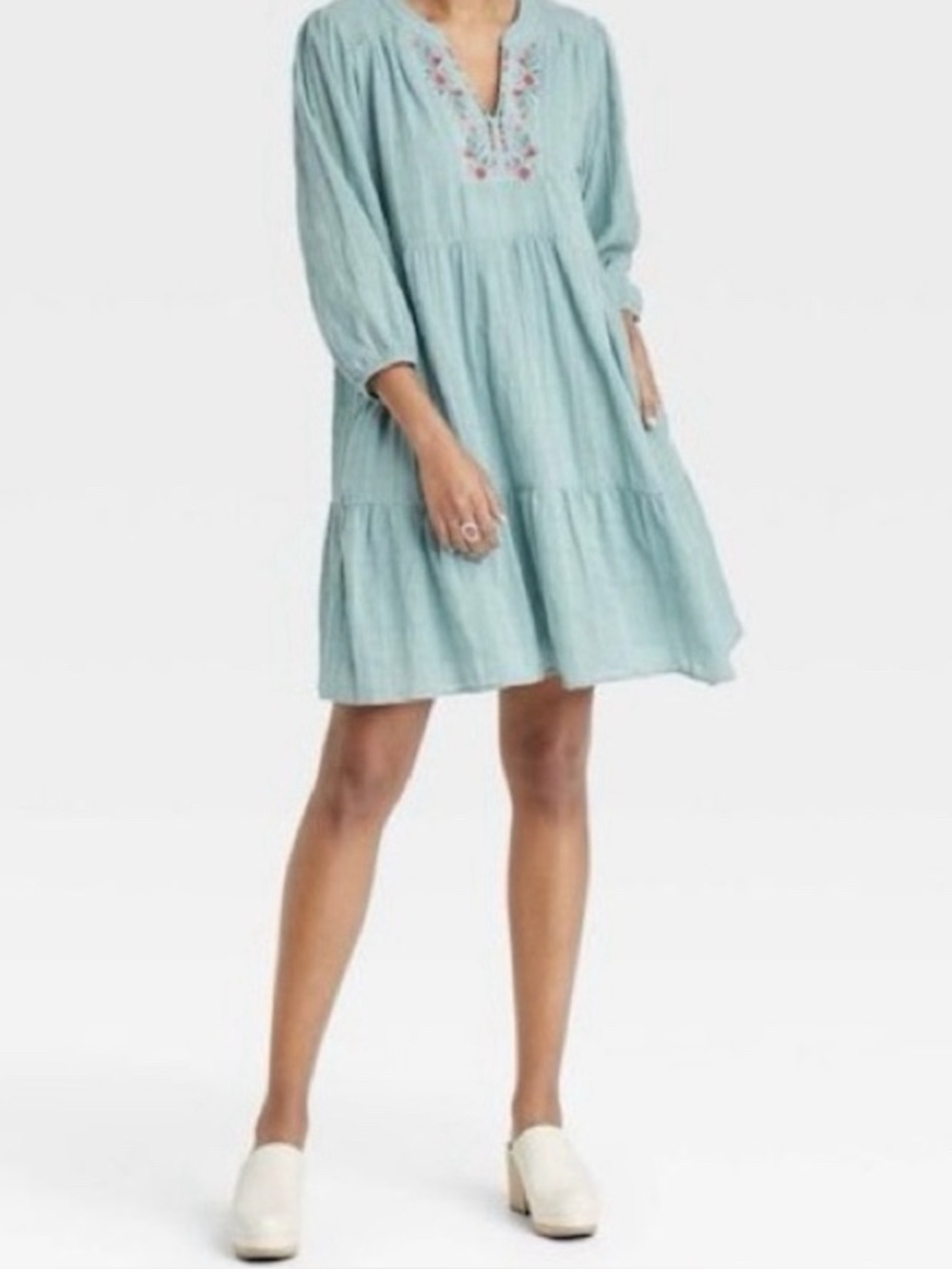 Boho Floral Tiered Mini Dress - Knox Rose - Picture 9 of 9